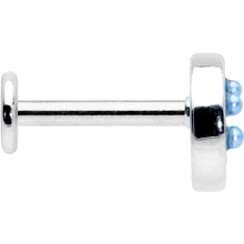 Load image into Gallery viewer, 16G 5/16 Blue Gem Geometric Blues Pattern Labret Monroe Tragus
