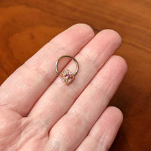 Load image into Gallery viewer, 16G Clear Purple Gem Rose Gold Tone Rhombus Hinged Segment Ring
