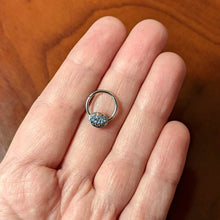 Load image into Gallery viewer, 16G 3/8 Blue Gem Geometric Blues Hinged Circular Ring
