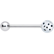 Load image into Gallery viewer, White Dice Barbell Tongue Ring
