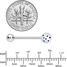 Load image into Gallery viewer, White Dice Barbell Tongue Ring
