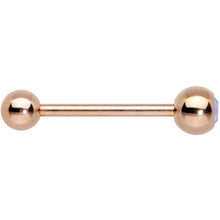 Load image into Gallery viewer, Aurora Gem Rose Gold Tone Simply Stylish Barbell Tongue Ring
