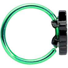 Load image into Gallery viewer, 20G 5/16 Green Top Hat Skull Halloween Nose Hoop
