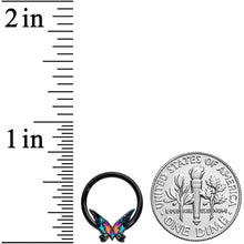 Load image into Gallery viewer, 16G 3/8 Black Sunset Butterfly Hinged Segment Ring
