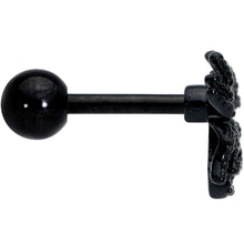 Load image into Gallery viewer, 16G 1/4 Yellow Gem Black Spider Halloween Cartilage Tragus Earring

