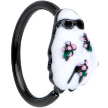 Load image into Gallery viewer, 20G 5/16 Black Hipster Ghost Halloween Nose Hoop
