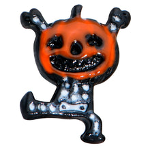 Load image into Gallery viewer, 20G 1/4 Black Dancing Skeleton Pumpkin Halloween Nose Bone
