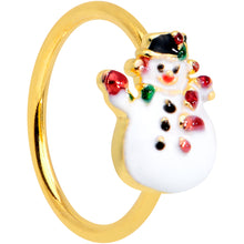 Load image into Gallery viewer, 20G 5/16 Gold Tone Waving Snowman Christmas Nose Hoop

