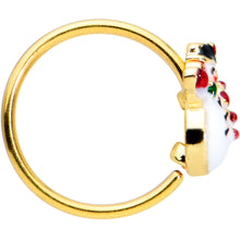Load image into Gallery viewer, 20G 5/16 Gold Tone Waving Snowman Christmas Nose Hoop
