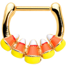 Load image into Gallery viewer, 16G 5/16 Gold Tone Candy Corn Halloween Cartilage Clicker

