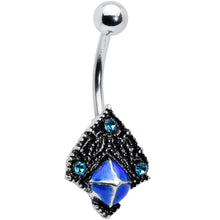 Load image into Gallery viewer, Blue Gem Rococo Blues Elegant Belly Ring
