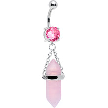 Load image into Gallery viewer, Pink Beryl Stone Stone Hippie Dangle Belly Ring
