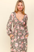 Load image into Gallery viewer, Twisted Detail Ruffled Hem Floral Dress with Side Pockets For Women – Feminine Floral Print, Sophisticated Twist Detail, Fun Ruffled Hem &amp; Convenient Pockets
