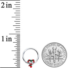 Load image into Gallery viewer, 16G 3/8 Pair of Christmas Candy Canes Hinged Segment Ring
