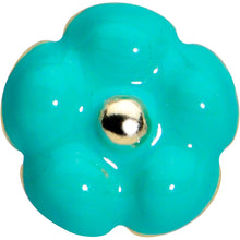 Load image into Gallery viewer, 16G 1/4 Gold Tone Little Green Flower Labret Monroe Tragus
