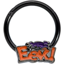 Load image into Gallery viewer, 16G 3/8 Black Eek Purple Spider Halloween Hinged Segment Ring
