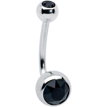 Load image into Gallery viewer, Black Gem J Curve Belly Ring
