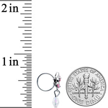 Load image into Gallery viewer, 20G 5/16 Heart Pink Butterfly Clear Dangle Nose Hoop
