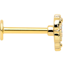 Load image into Gallery viewer, 16G 5/16 Aurora Gem Gold Tone Baroque Heart Labret Monroe Tragus
