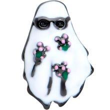 Load image into Gallery viewer, 16G 1/4 Black Hipster Ghost Halloween Tragus Cartilage Earring
