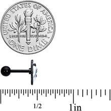 Load image into Gallery viewer, 16G 1/4 Black Hipster Ghost Halloween Tragus Cartilage Earring

