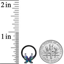 Load image into Gallery viewer, 16G 3/8 Black Fantasy Faerie Wings Hinged Segment Ring
