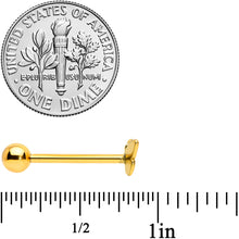 Load image into Gallery viewer, Clear CZ Gem Gold Tone Open Butterfly Barbell Tongue Ring
