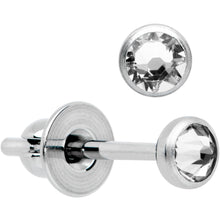 Load image into Gallery viewer, 3mm Clear Gem Bezel G23 Titanium Post Stud Earrings
