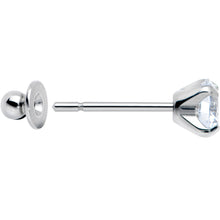 Load image into Gallery viewer, Clear CZ Gem 5mm G23 Titanium Post Stud Earrings
