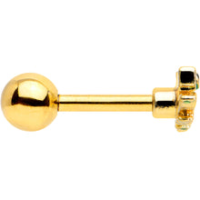 Load image into Gallery viewer, 16G 1/4 Gold Tone Green Hungry Alligator Cartilage Tragus Earring
