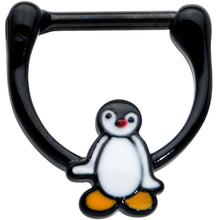 Load image into Gallery viewer, 16G 5/16 Black Baby Penguin Cartilage Clicker

