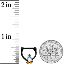 Load image into Gallery viewer, 16G 5/16 Black Baby Penguin Cartilage Clicker
