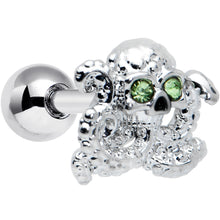 Load image into Gallery viewer, 16G 1/4 Clear Green Gem Sunglass Octopus Cartilage Tragus Earring
