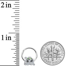 Load image into Gallery viewer, 16G 3/8 Green Gem Sunglasses Octopus Hinged Segment Ring
