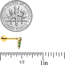 Load image into Gallery viewer, 16G 1/4 Gold Tone Festive Bow Wreath Christmas Cartilage Tragus
