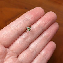 Load image into Gallery viewer, 16G 5/16 Clear Green Gem Gold Tone Retro Palm Tree Nose Hoop
