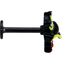 Load image into Gallery viewer, 16G 5/16 Black Spiky Eyeball Halloween Labret Monroe Tragus

