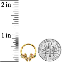 Load image into Gallery viewer, 16G 3/8 Gold Tone Open Heart Butterfly Hinged Segment Ring
