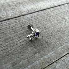 Load image into Gallery viewer, 16G 5/16 Purple Gem Unlock My Heart Key Labret Monroe Tragus
