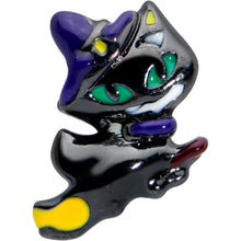 Load image into Gallery viewer, 16G 5/16 Black Witch Cat Halloween Labret Monroe Tragus

