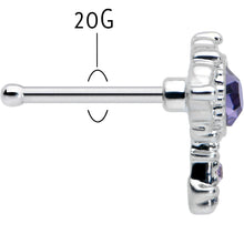 Load image into Gallery viewer, 20G 1/4 Purple Gem Unlock My Heart Key Nose Bone
