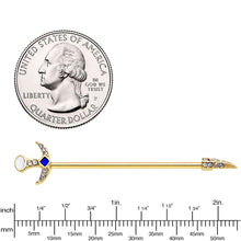 Load image into Gallery viewer, 14G Clear Gem Gold Tone Sabre Sword Industrial Barbell 38mm
