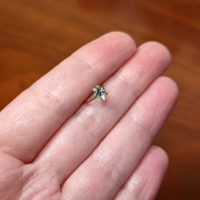 Load image into Gallery viewer, 20G 5/16 Clear Gem Gold Tone Iris Flower Nose Hoop
