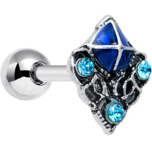 Load image into Gallery viewer, 16G 1/4 Blue Gem Rococo Blue Cartilage Tragus Earring
