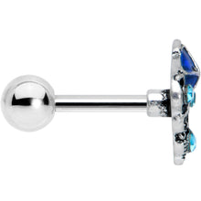 Load image into Gallery viewer, 16G 1/4 Blue Gem Rococo Blue Cartilage Tragus Earring
