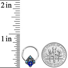 Load image into Gallery viewer, 16G 3/8 Blue Gem Rococo Blue Hinged Segment Ring
