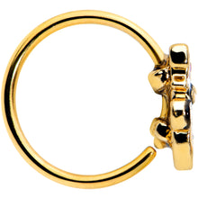 Load image into Gallery viewer, 20G 5/16 Gold Tone Pumpkin Black Cat Halloween Nose Hoop
