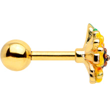 Load image into Gallery viewer, 16G 1/4 Gold Tone Summer Sunflower Cartilage Tragus Earring
