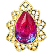 Load image into Gallery viewer, 16G 1/4 Purple Tourmaline Gold Tone Drop Cartilage Tragus Earring
