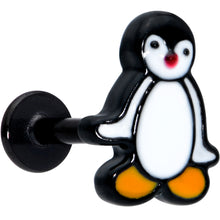 Load image into Gallery viewer, 16G 5/16 Black Baby Penguin Labret Monroe Tragus
